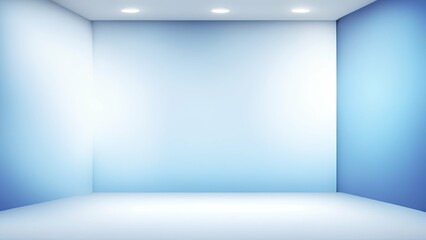 empty white room with blue wall