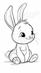うさぎのカリグラフィー線画イラスト
Cute bunny, Calligraphy Line Drawing Illustration, Black and white ink hand drawn [Generative AI] 