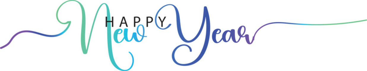 Happy newyear letters banner, vector art and illustration. can use for, landing page, template, ui, web, mobile app, poster, banner, flyer, background