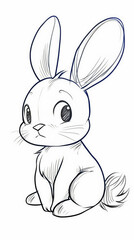 うさぎのカリグラフィー線画イラスト
Cute bunny, Calligraphy Line Drawing Illustration, Black and white ink hand drawn [Generative AI] 