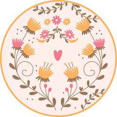 Blooming Flowers Circle Tag