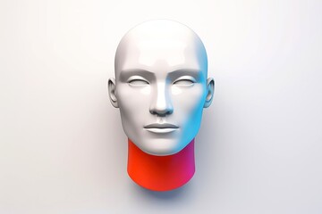 3d abstract human head,face, Psychic waves concept,