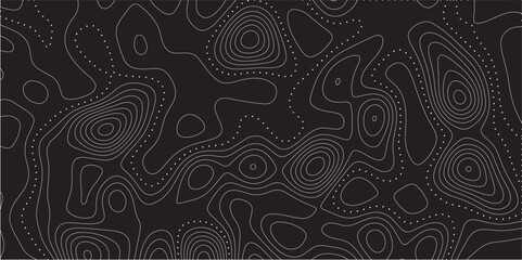 opographic map background concept with space for your copy.Topographic background and texture, monochrome image..Gray and white wave abstract topographic map contour, lines Pattern background. - obrazy, fototapety, plakaty