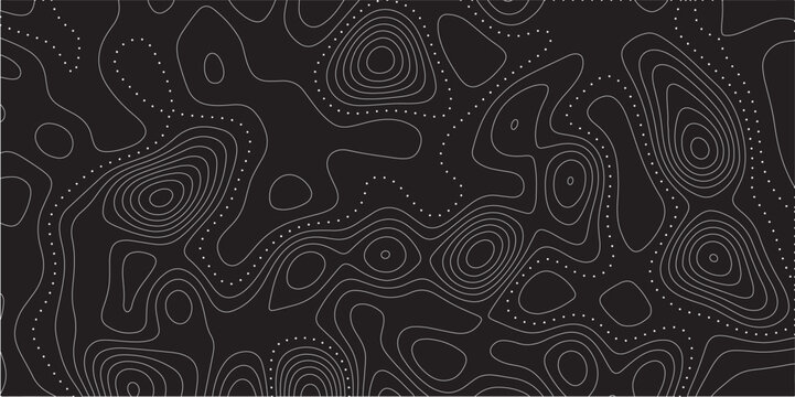 opographic map background concept with space for your copy.Topographic background and texture, monochrome image..Gray and white wave abstract topographic map contour, lines Pattern background.