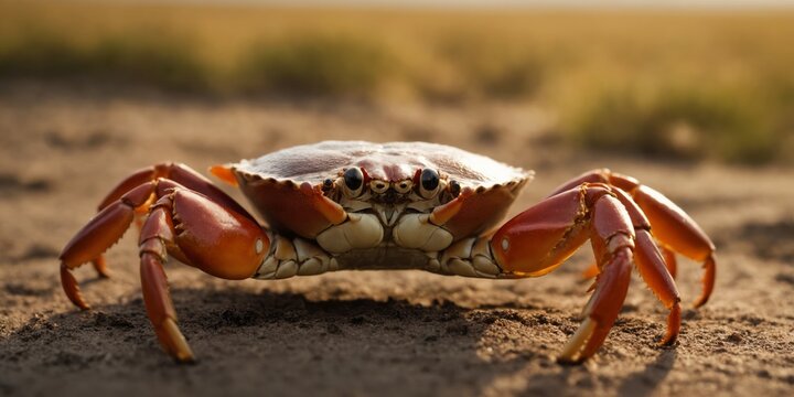 Close-up of a red rock crab