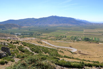 mountain landscape near Prespa National Park in Albania