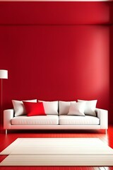 red sofa in a room