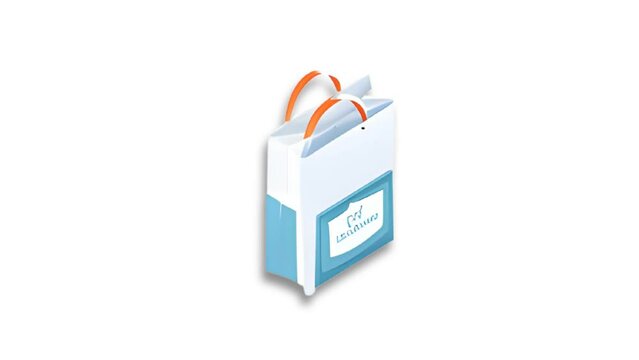 Shopping bag Icon of nice animated for your isometric videos easy to use with Transparent Background