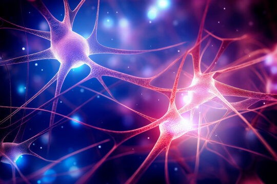 Neuronas conectadas mandando y recibiendo impulsos el&eacute;ctricos.