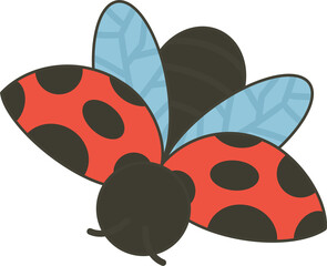 Fototapeta premium Ladybug Flat Illustration