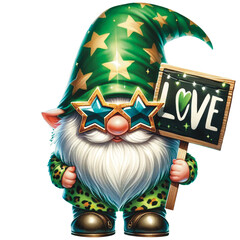 St. Patrick’s Day Gnomes, St. Patrick’s Day PNG, Shamrocks gnome celebrate St. Patrick's Day.  isolated on a transparent  background, St. Patricks Day Leprechaun 