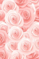 Rose repeated soft pastel color vector art circle pattern 