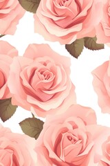 Rose repeated soft pastel color vector art pointed 