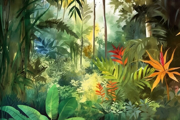 Obraz na płótnie Canvas tropical jungle background