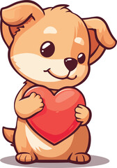 simpatici animali che tengono un cuore rosso, cane, gatto, orsetto 011