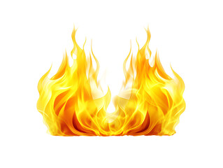 Light and Dark Yellow Flames, isolated on a transparent or white background