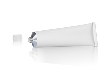 open blank white tube, transparent background