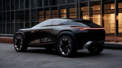 Suv sports coupe concept car black picture Ai generated art