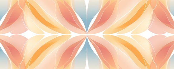 Saffron repeated soft pastel color vector art line pattern - obrazy, fototapety, plakaty