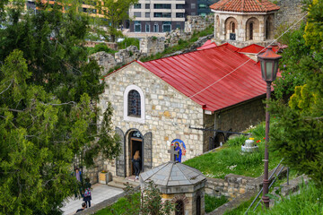Belgrade, Serbia - February 16th 2023: Saint Petka's Chapel, a little church located just outside the Kalemegdan Fortress