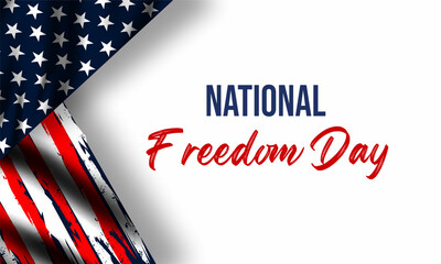 National Freedom Day. Lettering on American flag background. vektor illustration .