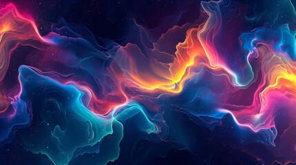 Vibrant Neon Abstract Cosmic Background