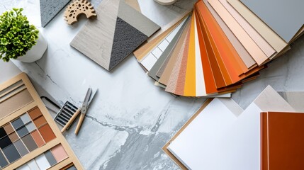 Interior Design Color Palette and Tools Selection - obrazy, fototapety, plakaty