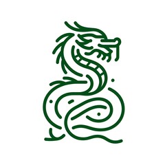 Fototapeta premium Chinese green dragon symbol of new year