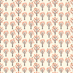 Wild cherry tree seamless pattern. Can be used for gift wrapping, wallpaper, background