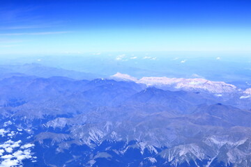 Obraz premium Caucasus mountains, view from the airplane window