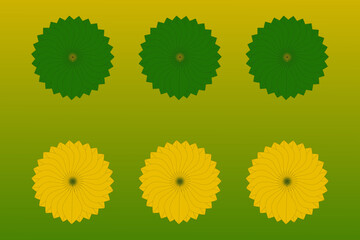 Flowers icon set. Cute round flower plant nature collection. Vector illustrator.