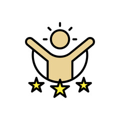 Self Confidence icon. lineal color icon