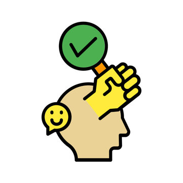 Self Affirmation icon. lineal color icon