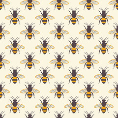 Bumblebee seamless pattern. Can be used for gift wrapping, wallpaper, background