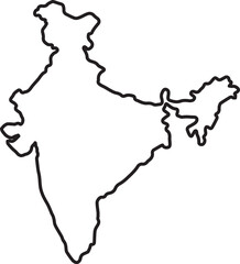 India map vector illustration. black color on white background