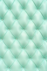 Seamless light pastel aqua diamond tufted upholstery background texture 