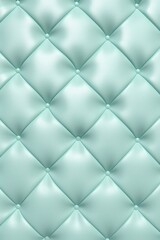 Seamless light pastel aqua diamond tufted upholstery background texture 