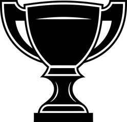 Trophy silhouette in black color. Vector template for laser cutting wall art.
