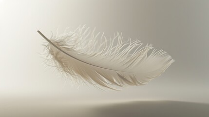 Graceful White Feather Floating in Air With Serenity and Elegance