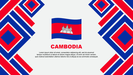 Cambodia Flag Abstract Background Design Template. Cambodia Independence Day Banner Wallpaper Vector Illustration. Cambodia
