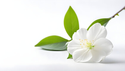 Obraz na płótnie Canvas white jasmine flower on the white background. AI