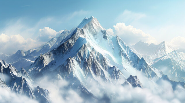 Swiss mountains in the mountains, View of mountains range covered by snow in winter in Switzerland,  top of snowy mountain range, Ai generated image 