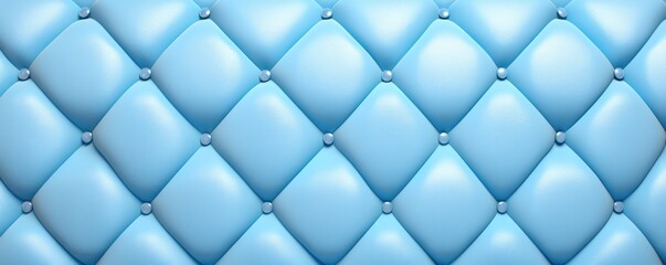 Seamless light pastel electric blue diamond tufted upholstery background texture 