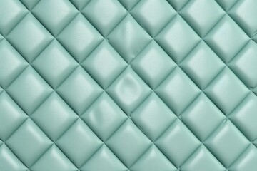 Fototapeta na wymiar Seamless light pastel emerald diamond tufted upholstery background texture