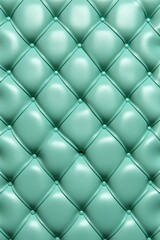 Seamless light pastel emerald diamond tufted upholstery background texture