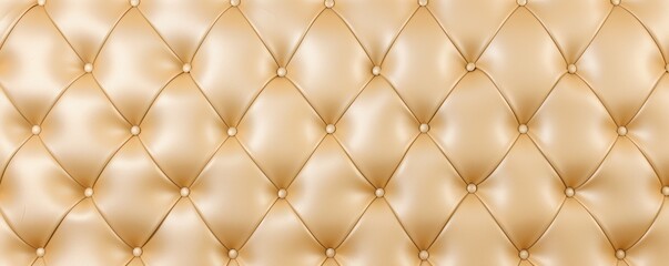 Seamless light pastel gold diamond tufted upholstery background texture