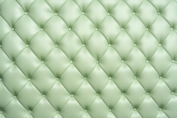 Seamless light pastel green diamond tufted upholstery background texture