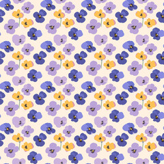Pansies seamless pattern. Can be used for gift wrapping, wallpaper, background