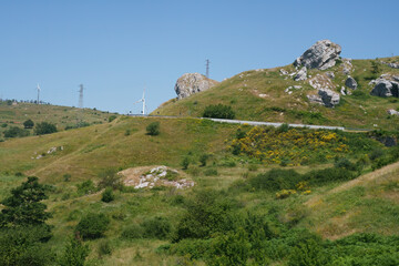 Fototapeta na wymiar Landscape in Basilicata near Pescopagano and Castelgrande
