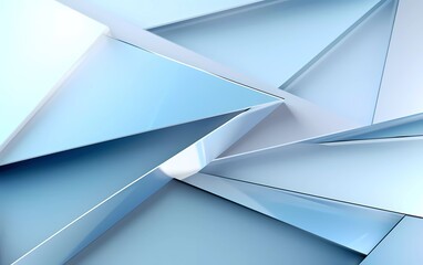 silver and light blue gradient geometric shapes background. generative ai